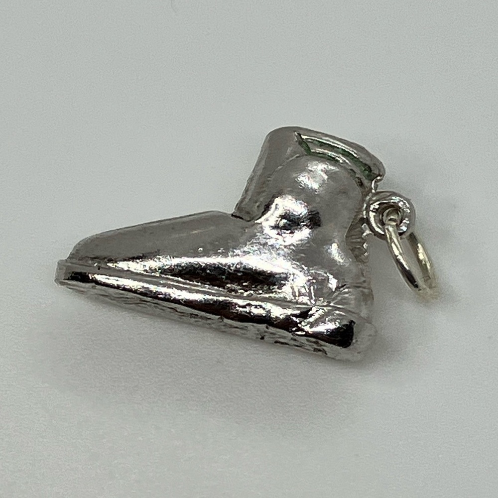 Vtg 925 Sterling Silver Heavy Chunky Running Shoe Sneaker Head Charm / Pendant